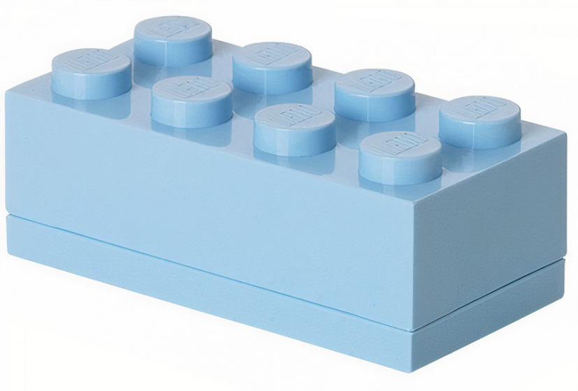 LEGO mini opbergsteen 8 noppen 4,6 x 9,2 cm pp lichtblauw