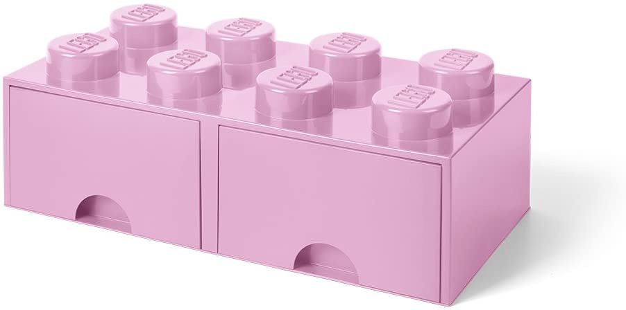 LEGO opbergsteen met lades 8 noppen 50 x 18 cm pp roze
