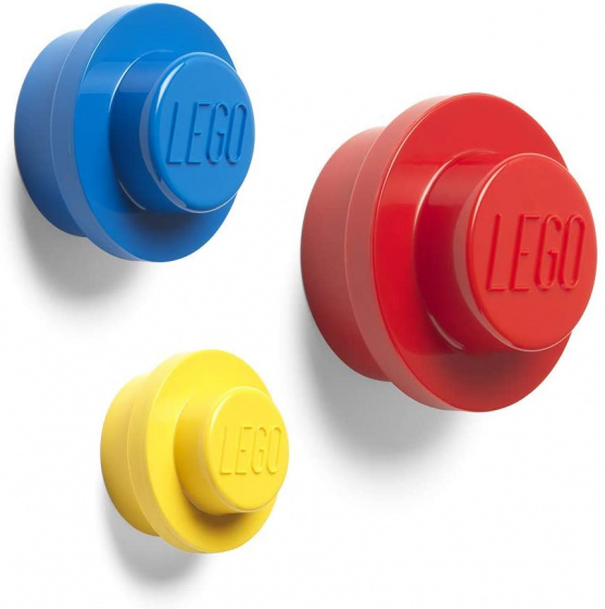 LEGO wandhaken 4,7 9,4 cm pp rood/geel/blauw 3 stuks