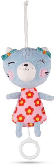 music toy cat 22,5 x 11,5 cm light blue/pink