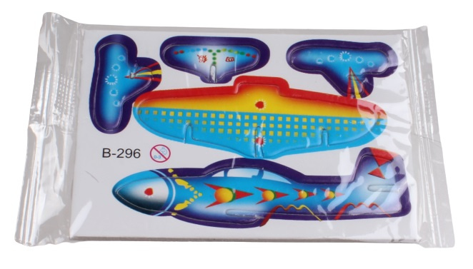 LG-Imports Lg imports 3d puzzel vliegtuig 8 x 6 cm blauw/rood