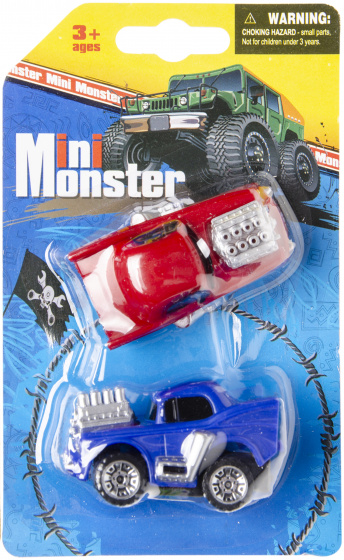 LG-Imports Lg imports auto mini monsters junior rood/blauw 2 delig