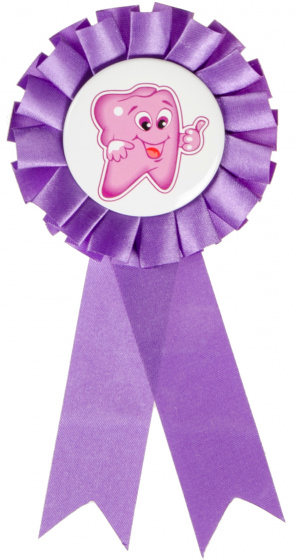 LG-Imports Lg imports badge tandarts junior 15 x 8 cm textiel paars