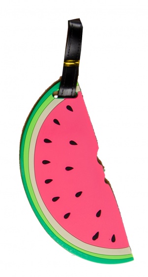 luggage label melon 18 x 8 cm pink