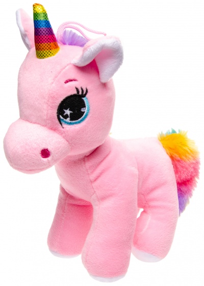 cuddly horn 27 cm pink