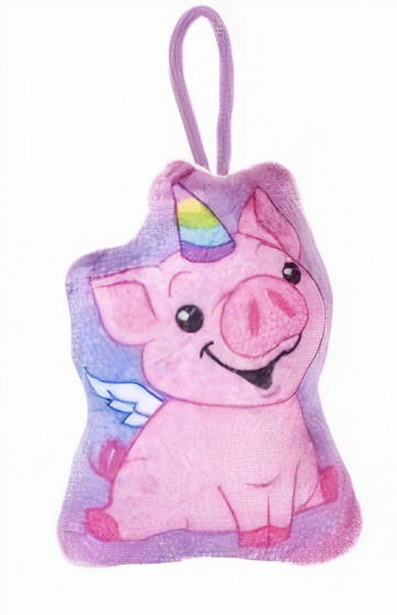 LG-Imports hug pendant pig junior 13x10 cm plush pink/purple