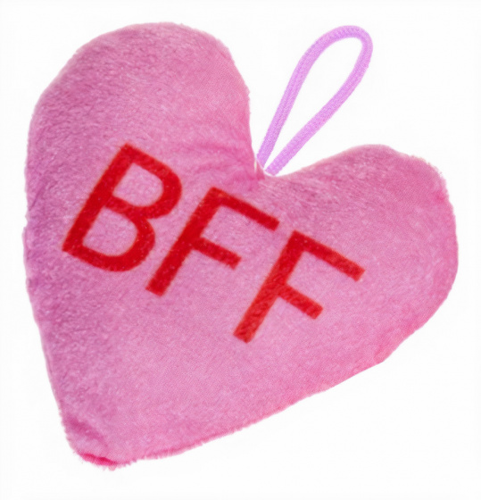 soft toy heart BFF 12 x 13 cm pink