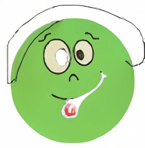 LG-Imports Lg imports masker emoties junior 17 cm papier groen