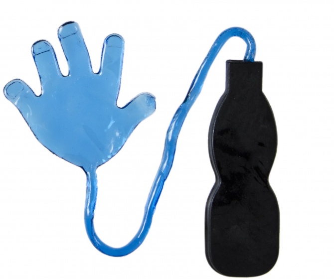 sticky hand with handle 20 cm blue