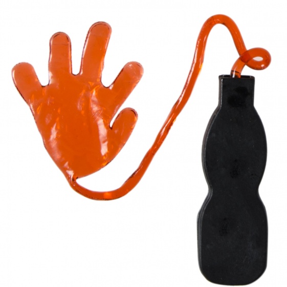 adhesive hand with handle 20 cm orange