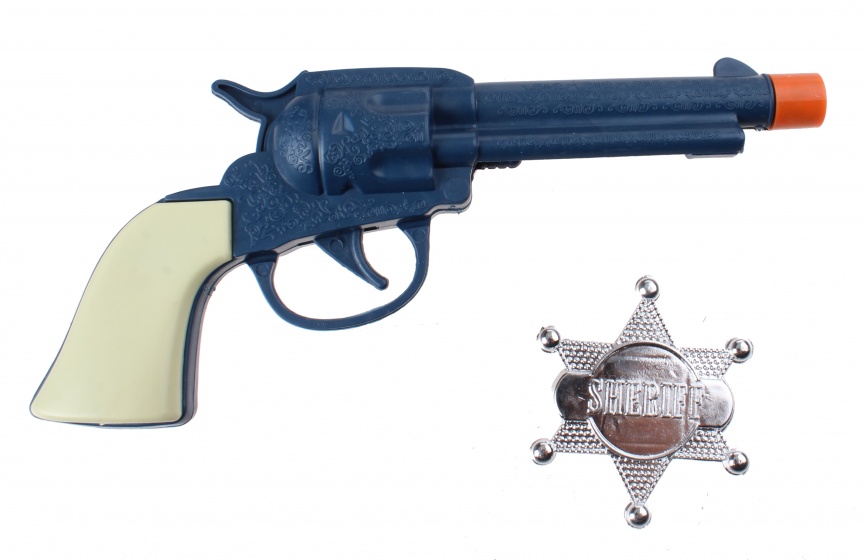 LG-Imports Lg imports revolver western cowboy 18 cm blauw