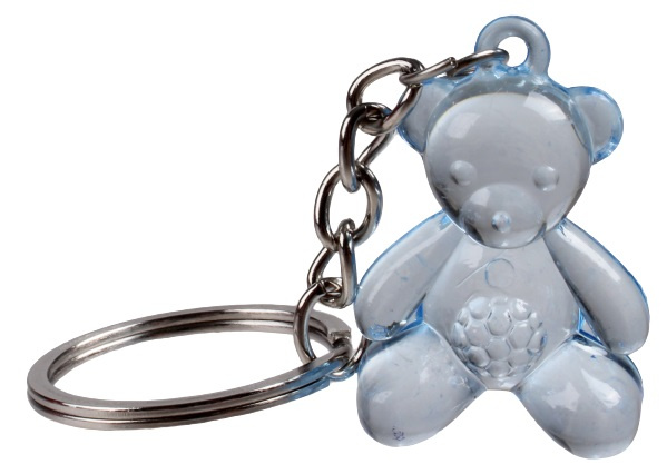 key ring Bear 3,5 x 2,5 cm blue