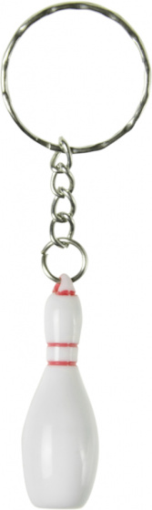 key ring bowling cone 4 cm white/red