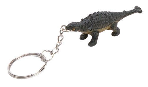 key ring dino ankylosaurus 6 cm grey