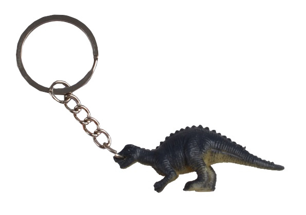 key ring dino iguanodon 6 cm grey