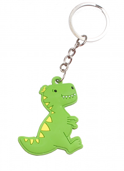 key ring dino boys 4 cm rubber green