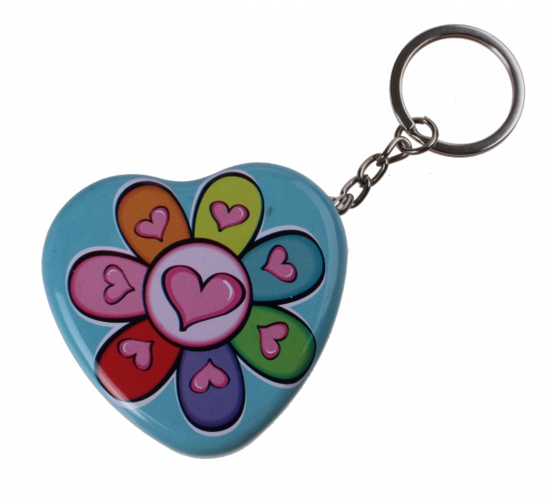 key ring metal box 5 cm flower