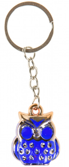 key ring owl junior 3,5 cm blue
