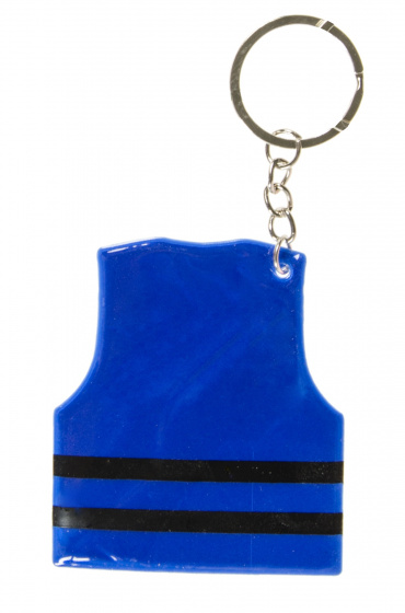 key ring safety vest junior 7 cm blue