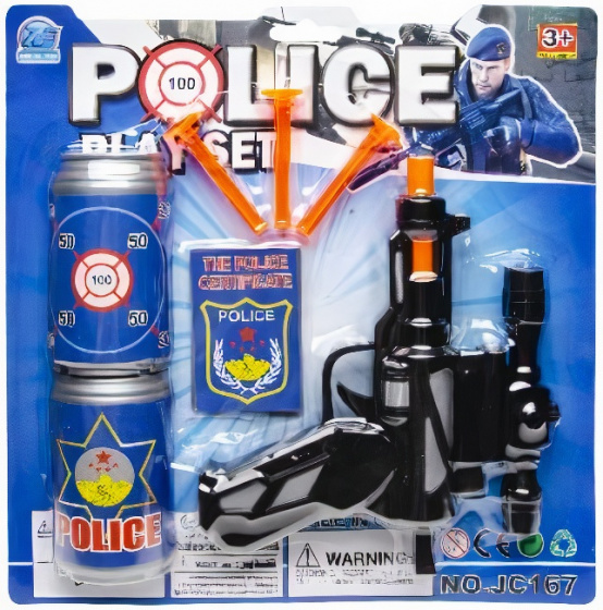 LG-Imports Lg imports speelgoedpistool police play set junior zwart 7 delig