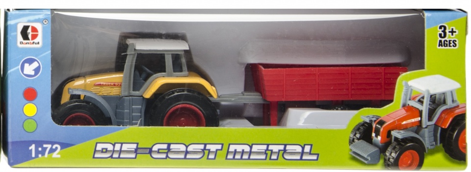 LG-Imports ťahač Farmer Car príves 1:72 odliatok žltý