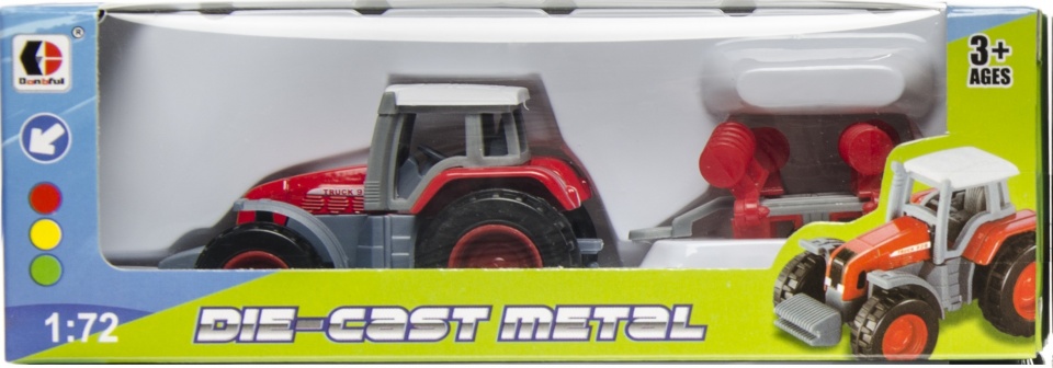 LG-Imports traktor Farmer Car poľnohospodárska technika 1:72 tlakový odliatok červený