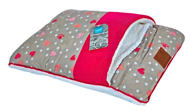 Lief! podsedák pre psa so spacím vakom 50 x 35 cm bavlna ružová/béžová