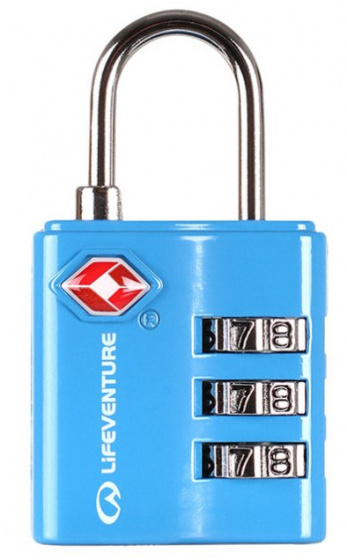 combination lock 58 mm zinc light blue