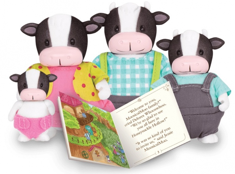 Li'l Woodzeez moosicalmoo koeien familie incl. voorleesboek