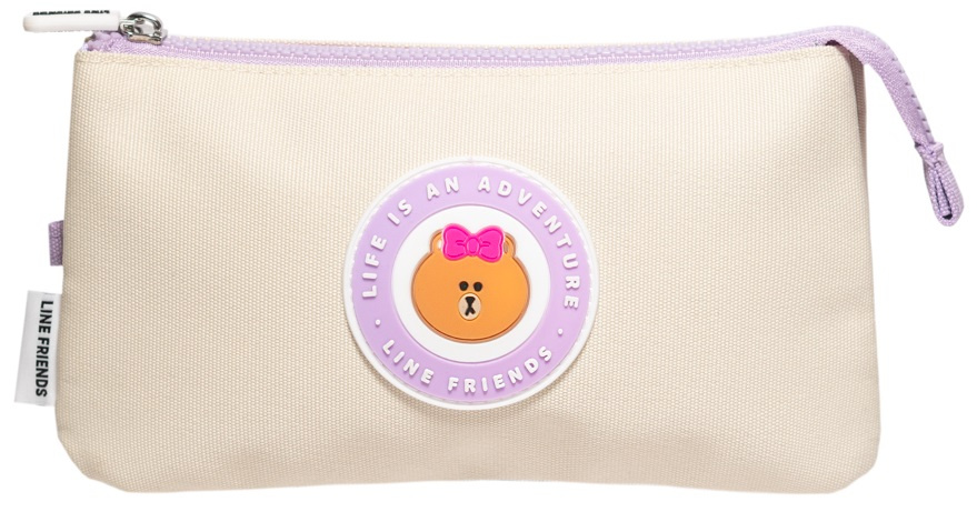 Grupo Erik etui line friends 21,5 x 12 cm polyester crème/paars