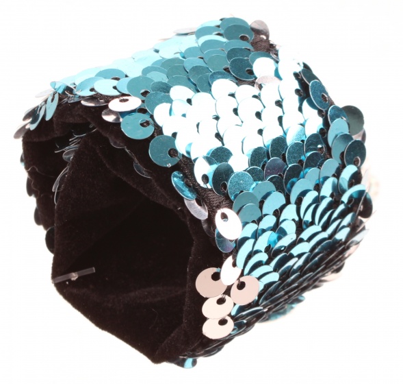Free and Easy paillettenarmband little miss blauw 21 x 4 cm
