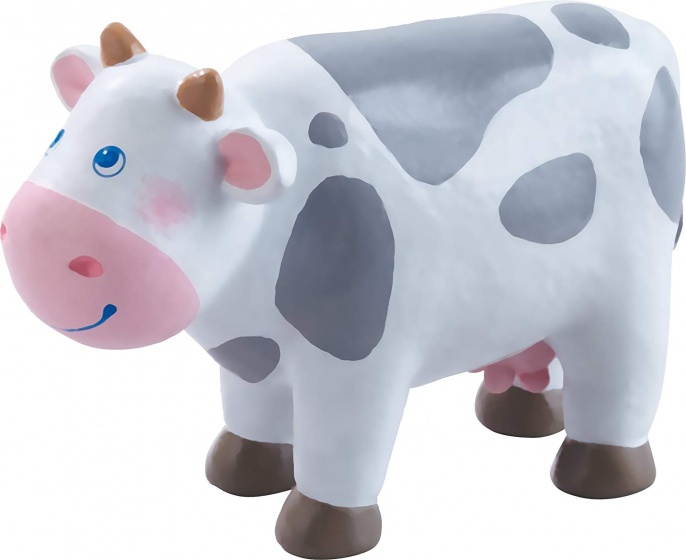 Little Friends poppenhuispop koe 11,5 cm junior pvc wit/grijs