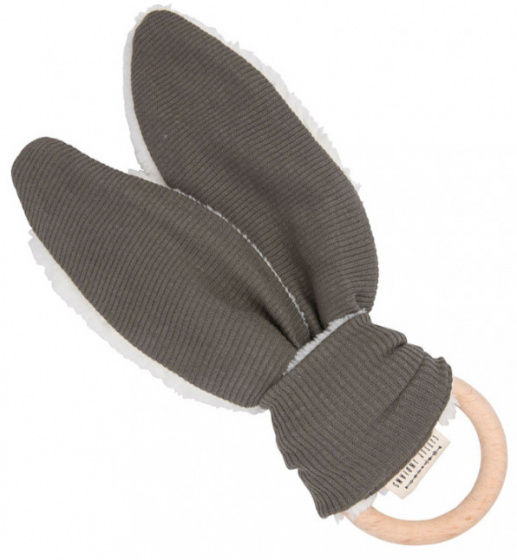 teething ring Bunny junior 21 cm wood army green