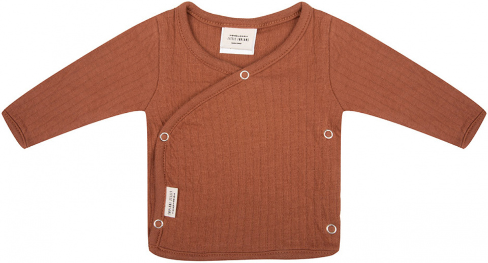 longsleeve ribbed junior cotton brown size 0-1 months