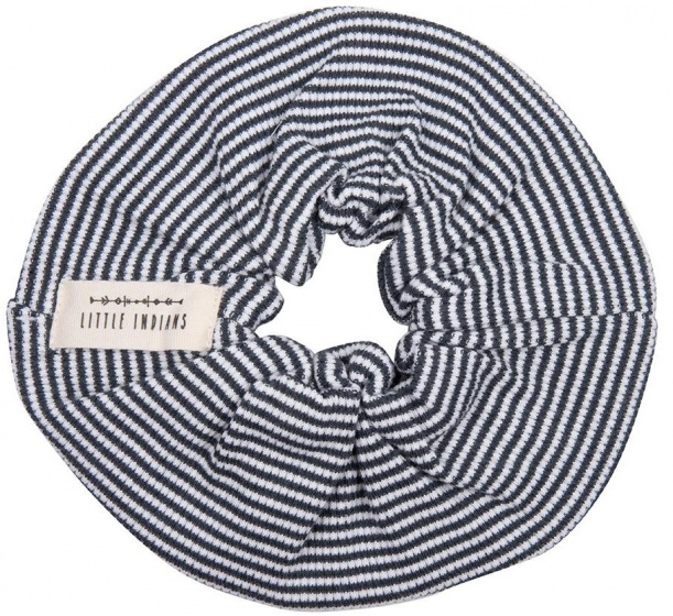 Little Indians scrunchie meisjes 8,5 cm katoen wit/blauw