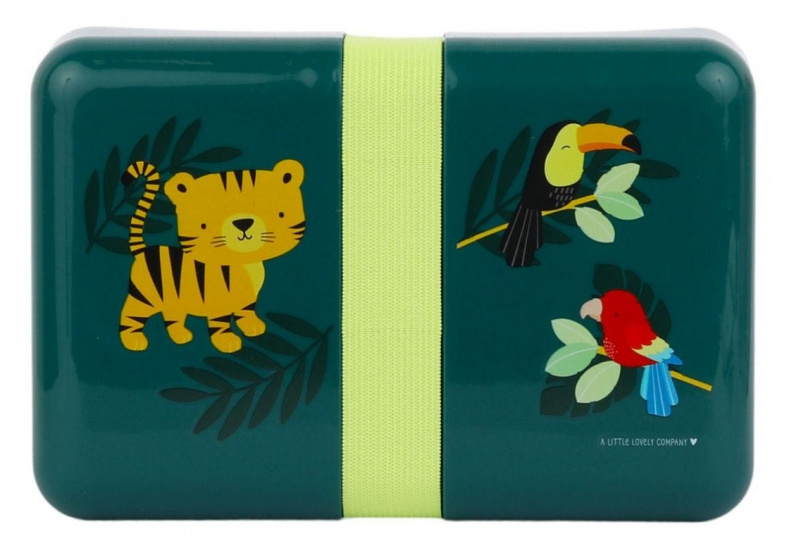 A Little Lovely Company broodtrommel jungle 18 cm polypropyleen groen