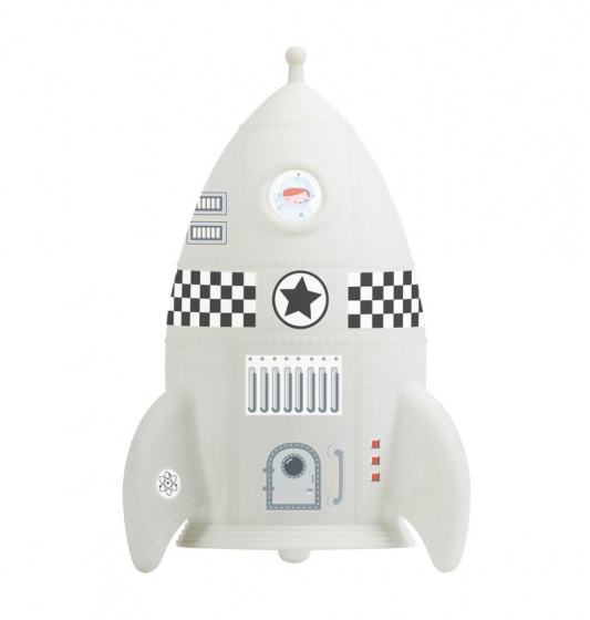 A Little Lovely Company nachtlamp Raket junior 20 cm PVC wit A Little Lovely Company nachtlamp Raket junior 20 cm PVC wit