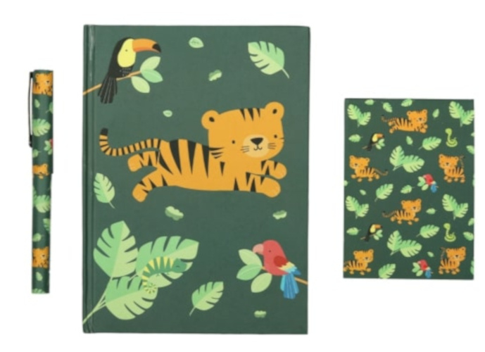 A Little Lovely Company schrijfset jungle junior papier groen 3 delig