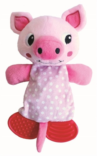 Little Rascals plyšové prasiatko Hracie hryzátko 23 cm ružové