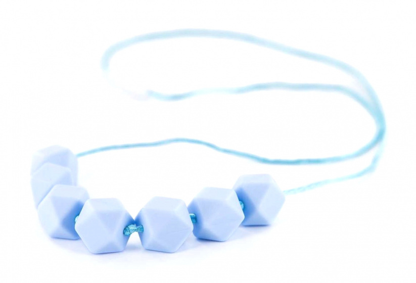 bite chain Kola Cubes 75 cm silicone light blue