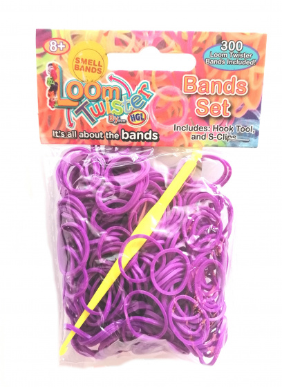 Loom Twister loombands met geur junior paars 300 delig