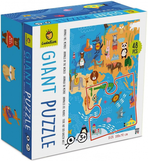 Ludattica puzzle svet zvieratiek junior 100 x 70 cm 48 dielikov