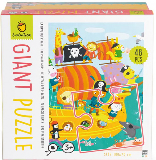 Ludattica skladačka Obrie puzzle Pirátska loď 48 dielikov