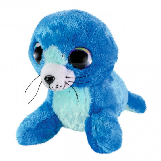 Lumo Stars knuffel seal sea junior 15 cm pluche blauw