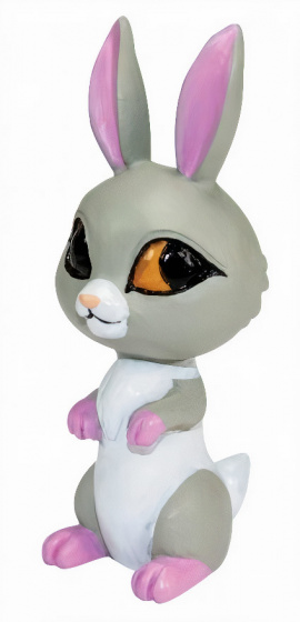 Lumo Stars speelfiguur pupu konijn junior 10 cm abs grijs/wit