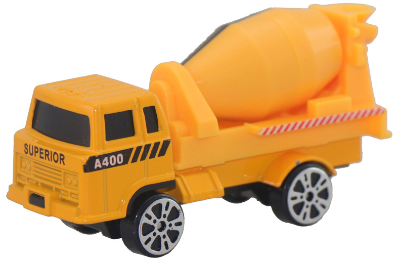Luna cementwagen free wheel metal truck junior 8 cm geel