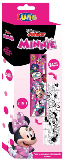 jigsaw puzzle/colouring board Minnie Mouse junior cardboard 24 pieces