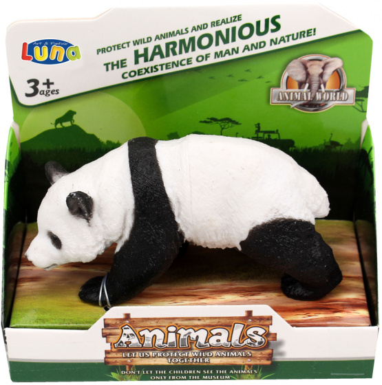 Luna speelfiguur wild animals panda junior 12 x 5,5 cm bruin