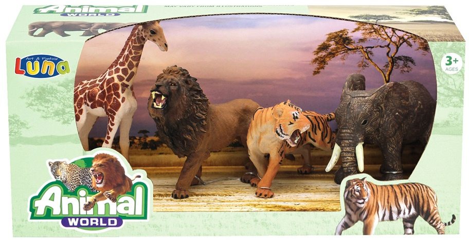 Luna speelset animal world jungle junior bruin/oranje 4 delig