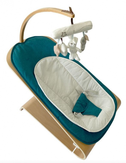 Luppee wipstoel Reece 80 x 44,5 cm beukenhout naturel/groen Luppee wipstoel Reece 80 x 44,5 cm beukenhout naturel/groen